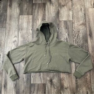 Arminta 100% Cotton Sweatshirt Cropped Hoodie Women’s Size S Green